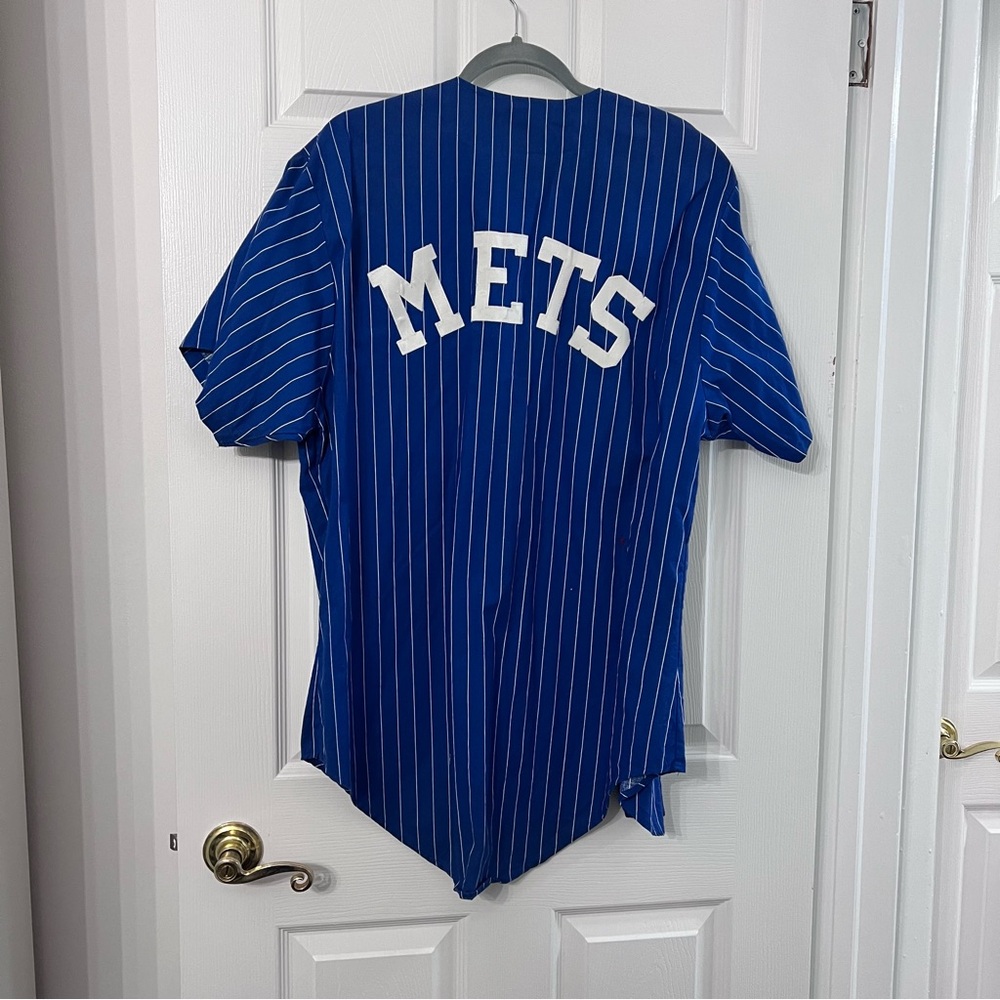 Mets 1990s Vintage Pinstripe Unisex Jersey XL - Picture 3 of 3